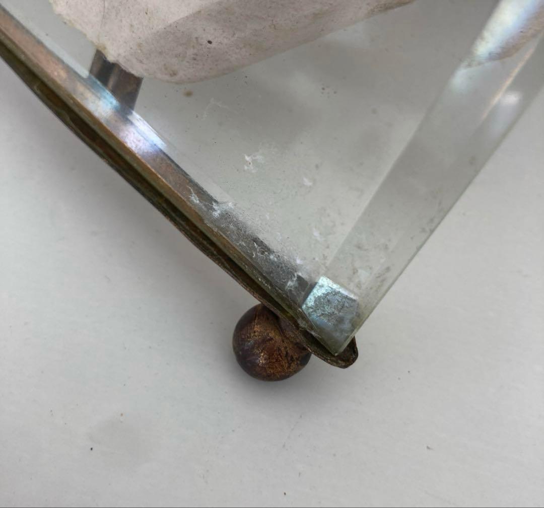 アンティーク雑貨 Old French glass ribbon frame.