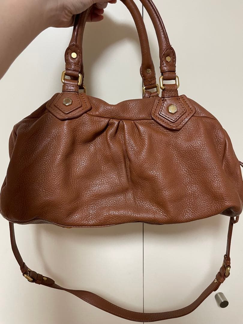 マークジェイコブス ブラウン レザー ハンドバッグ