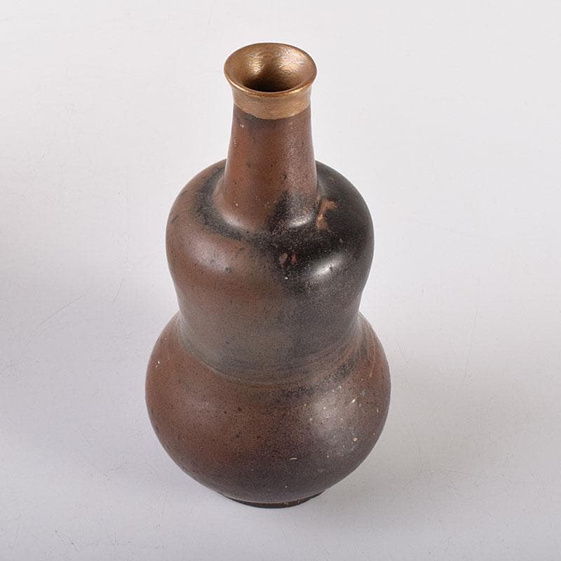 瀬戸焼　古瀬戸　藤四郎　瓢箪形　徳利　時代箱　審査結果書あり　V　R7782