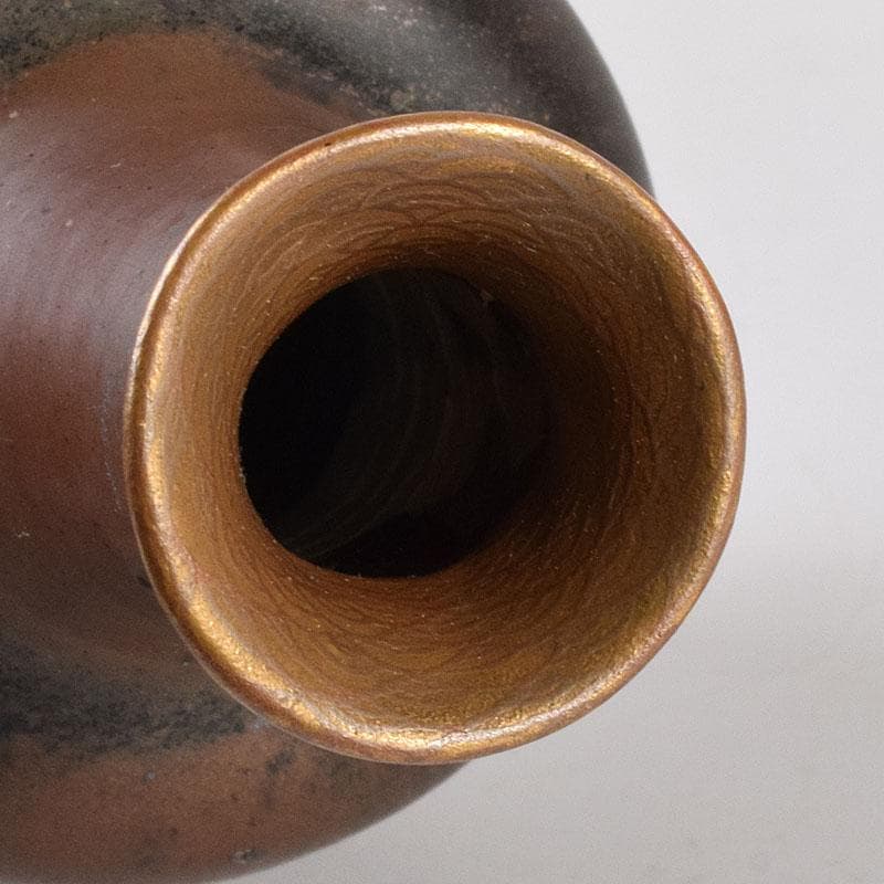 瀬戸焼　古瀬戸　藤四郎　瓢箪形　徳利　時代箱　審査結果書あり　V　R7782