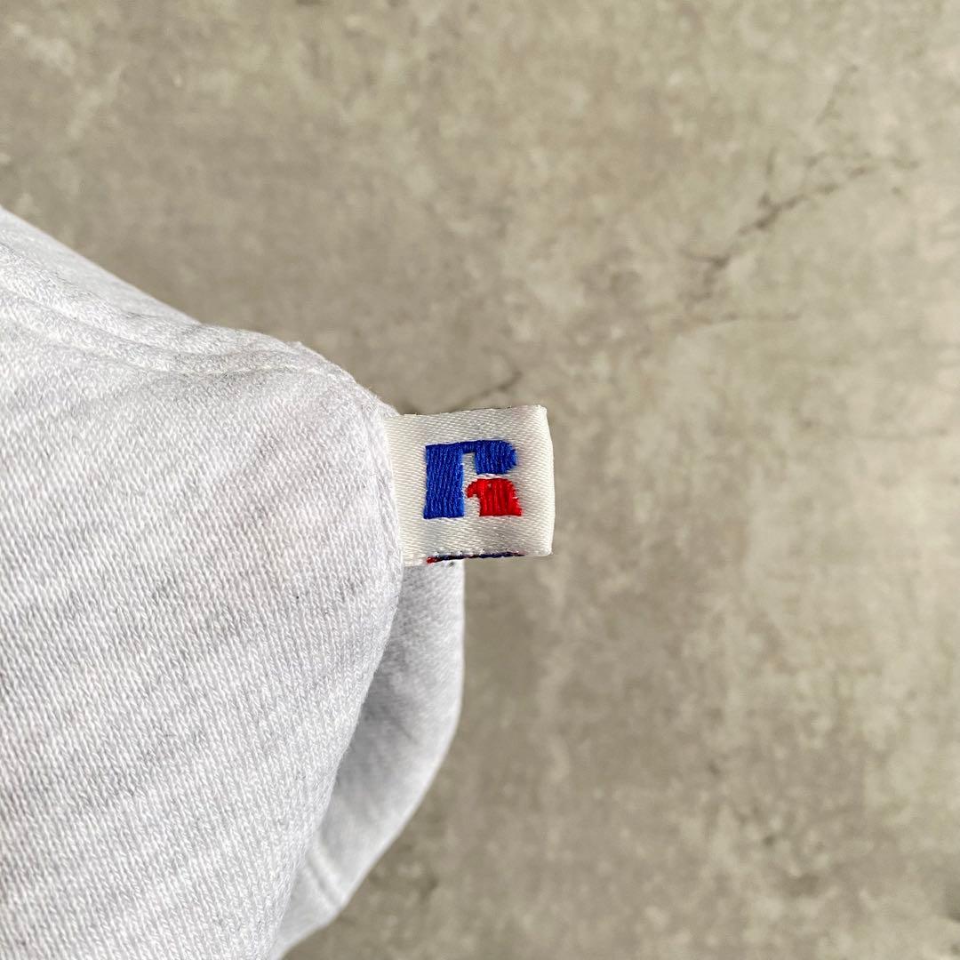 神サイズ 90s ラッセル 無地 パーカー USA製 L シルバー グレー