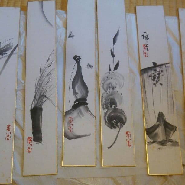 広重 短冊  十二ヶ月