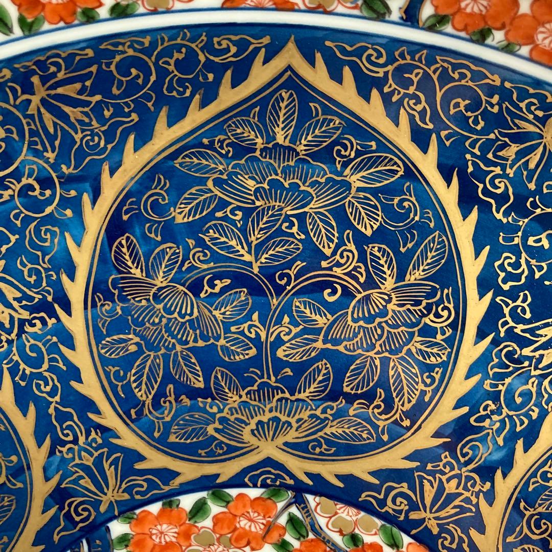 【源右衛門】古伊万里の伝統　日本の名窯　舘林源右衛門作　染錦古伊万里金蘭手　大皿