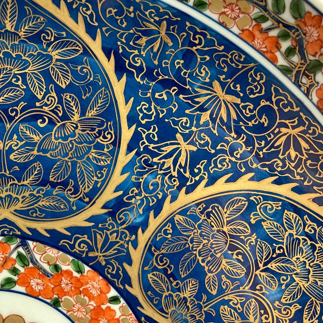 【源右衛門】古伊万里の伝統　日本の名窯　舘林源右衛門作　染錦古伊万里金蘭手　大皿