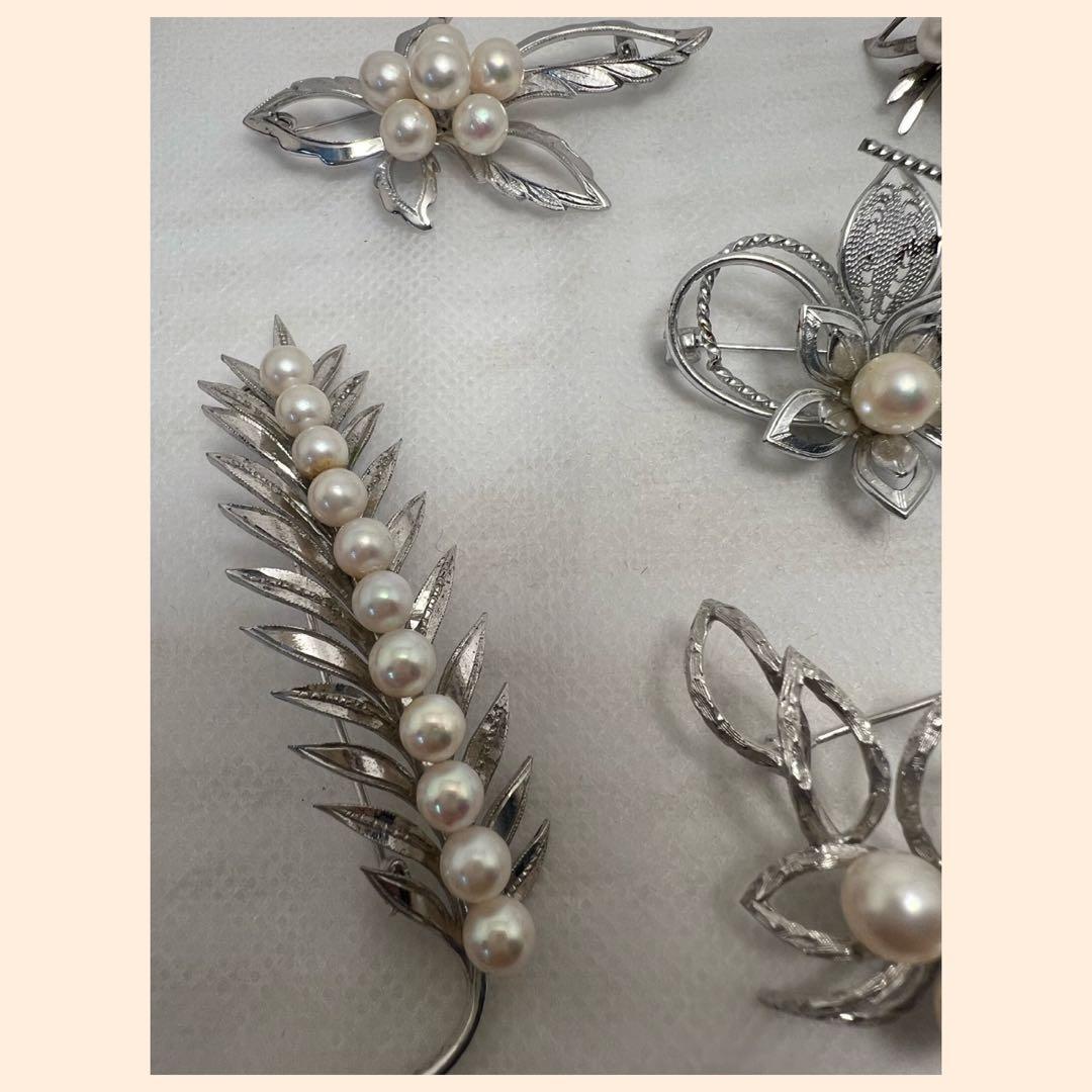 本真珠ブローチ おまとめ6点 良品