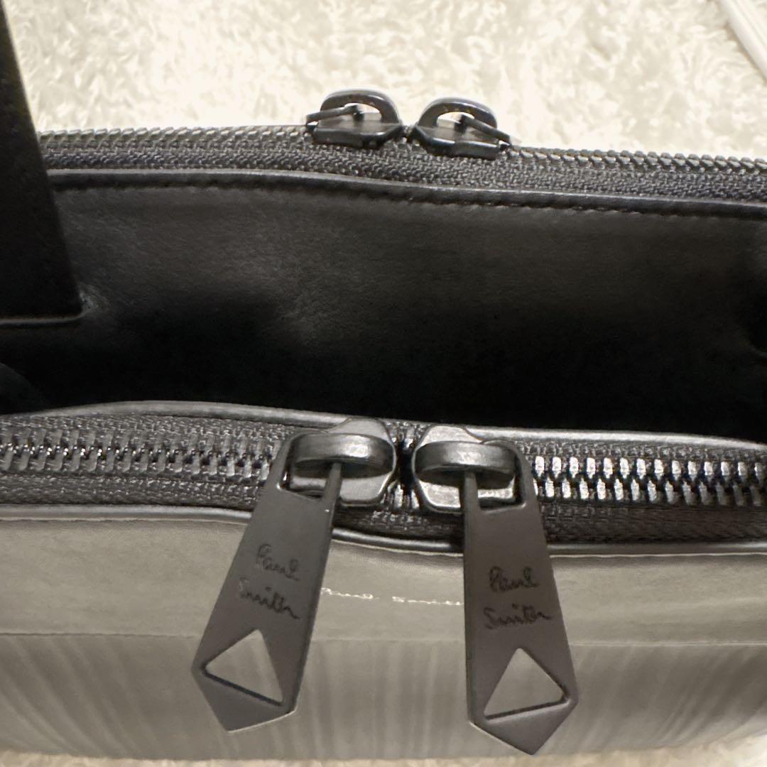 ポールスミス シャドーストライプ レザー 2WAY ブリーフケース ブラック