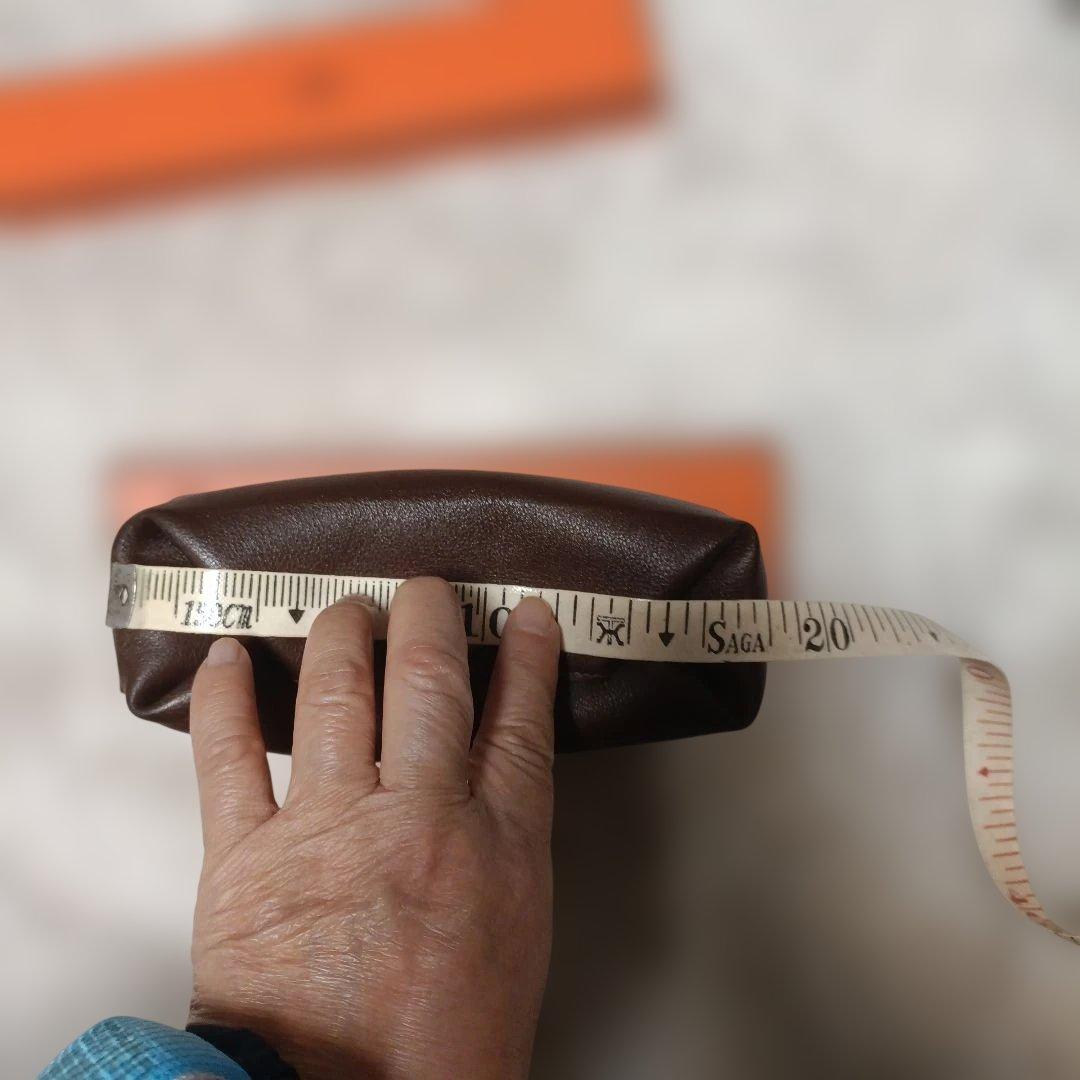 エルメスブラウンレザー 筆箱 ペンケース　メガネケース