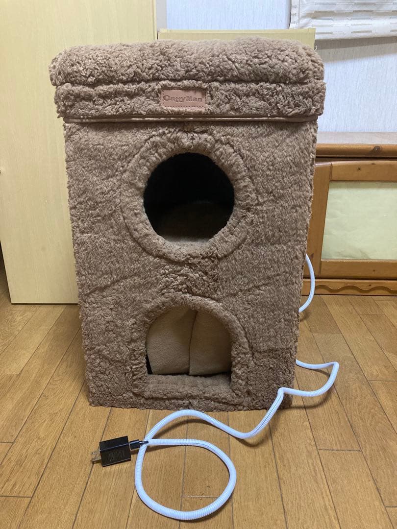 暖房機能付き猫ハウス ブラウン