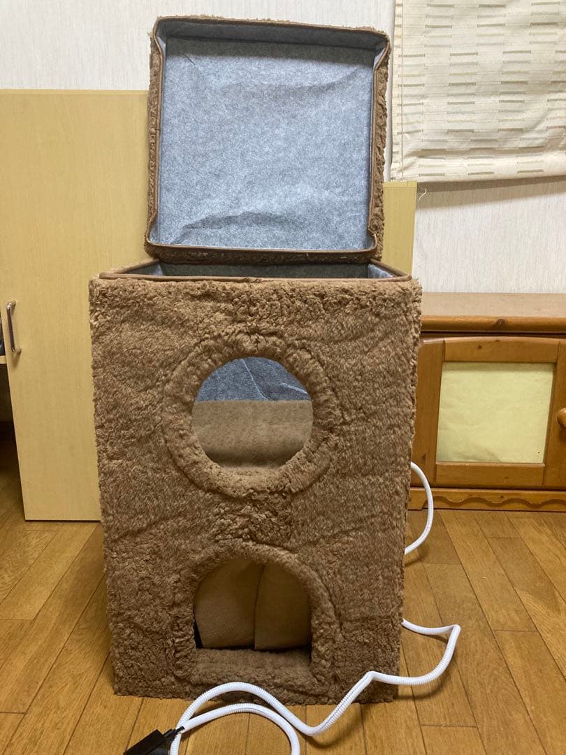 暖房機能付き猫ハウス ブラウン