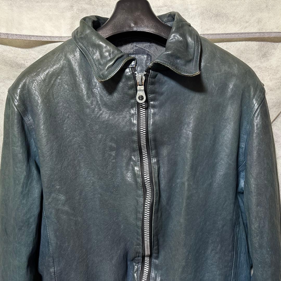 ほぼ新品　深青ジャパンホース イサムカタヤマ BACKLASHシングルライダース