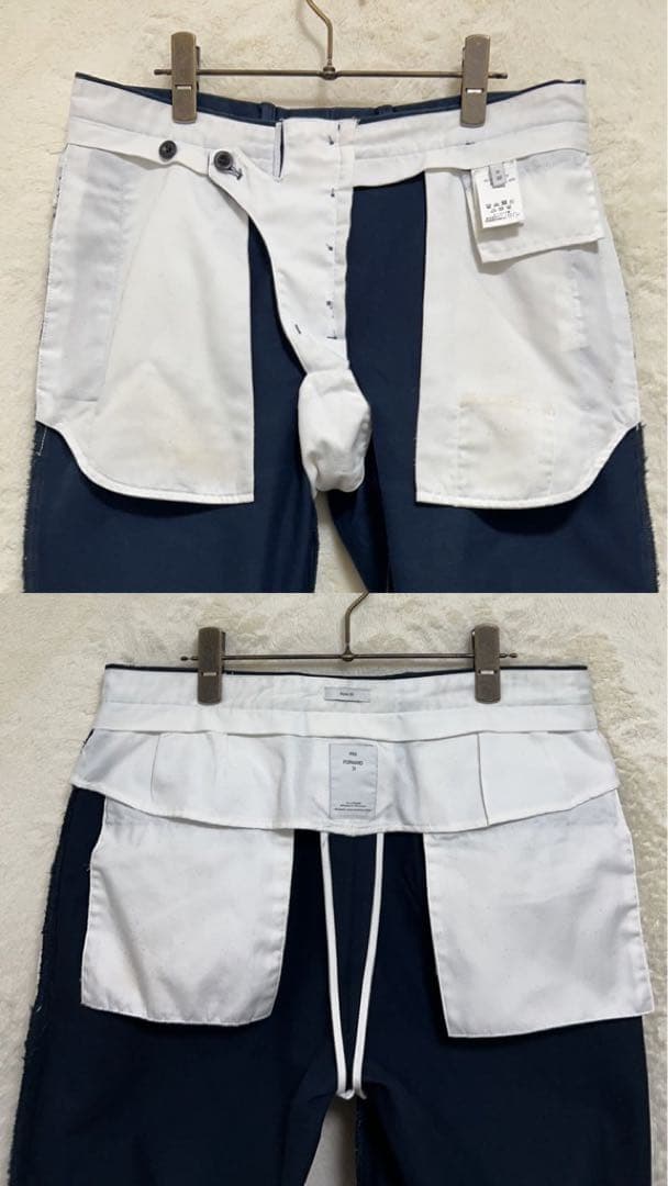 【美品】PT01 メンズ チノパン 32inc. L 82 ネイビー 製品洗い