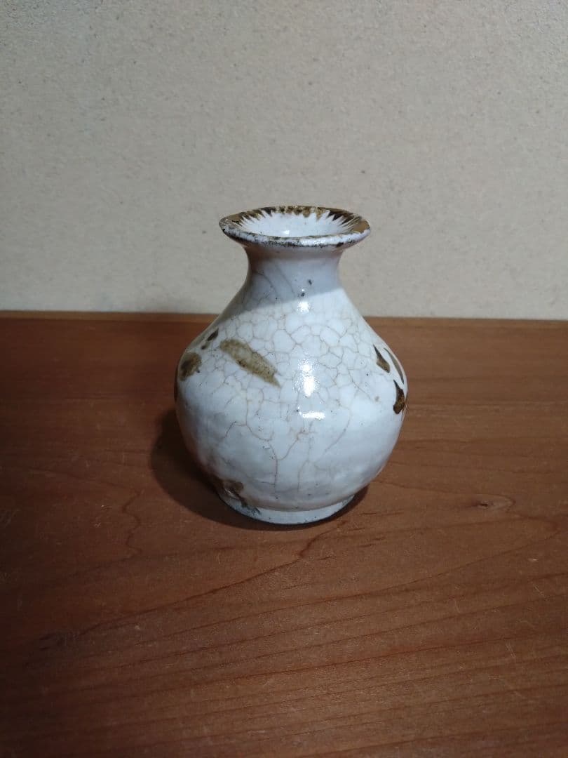 磁州窯 鉄絵 兎福 草花紋 小徳利