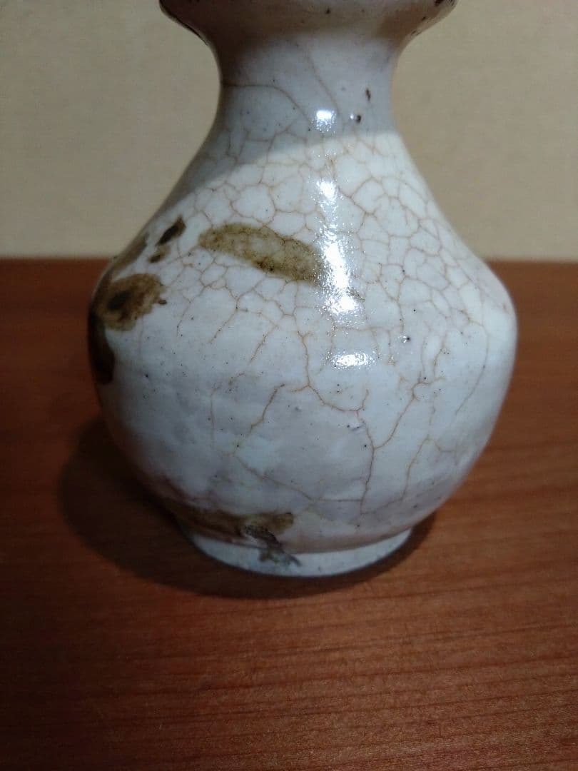 磁州窯 鉄絵 兎福 草花紋 小徳利