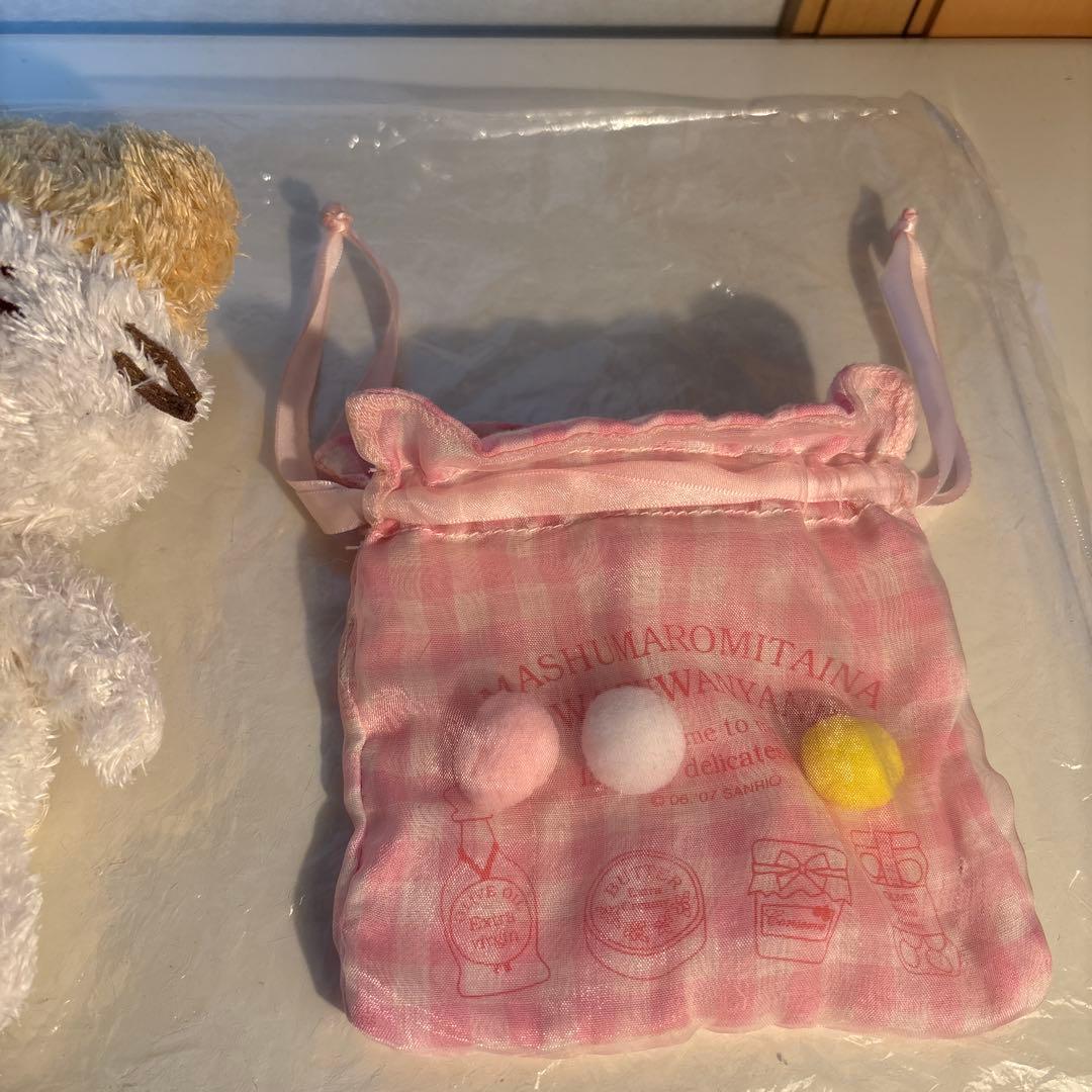 激レア　平成レトロ　マシュマロみたいなふわふわにゃんこ ウィンク 巾着付