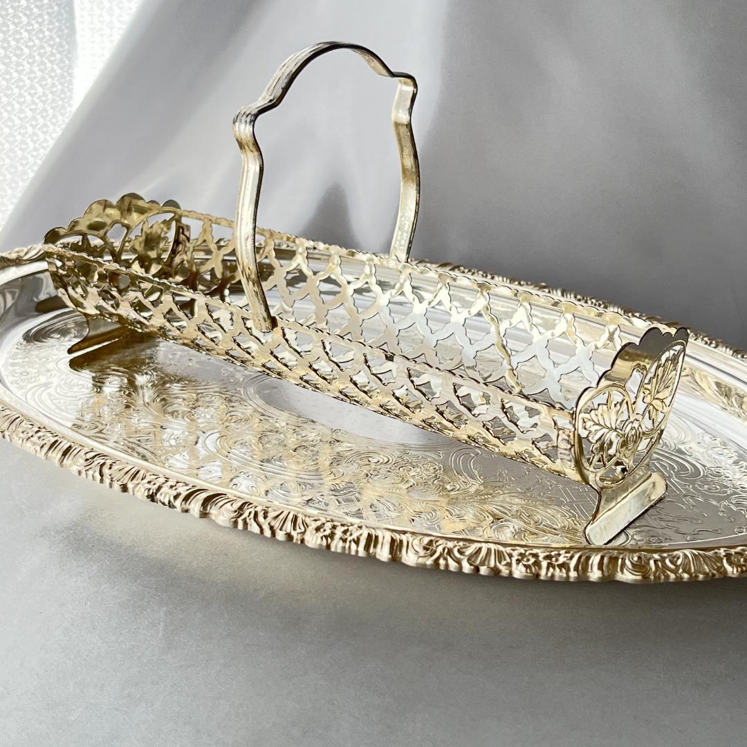 【QUEEN ANNE】 ビスケット / マカロンスタンド【シルバープレート】