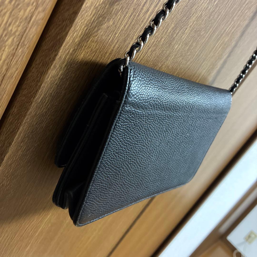 CHANEL ブラックレザー ショルダーバッグ