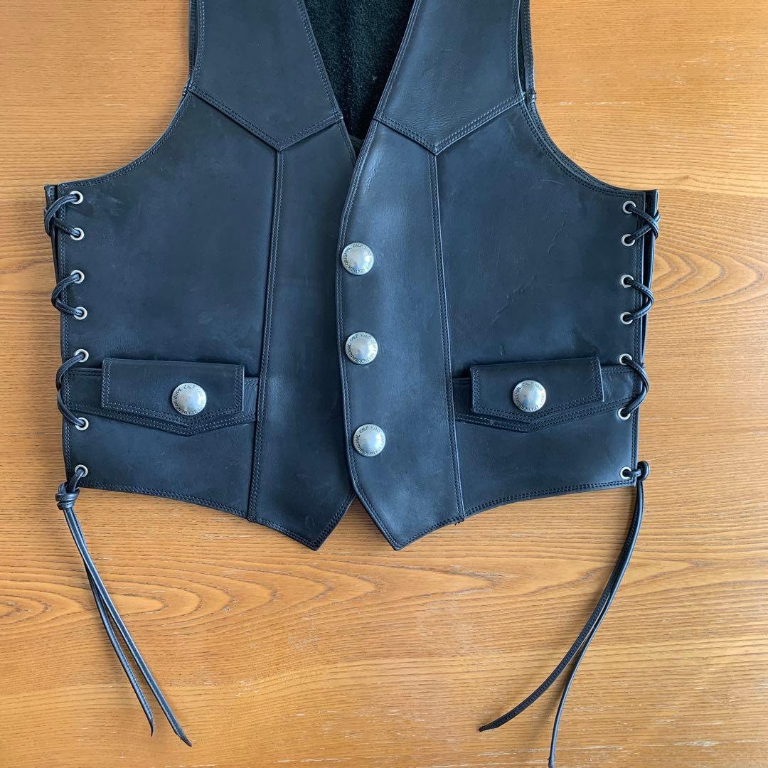 craft leather ハンドメイド　サドルレザーベスト　コンチョ　ハーレー
