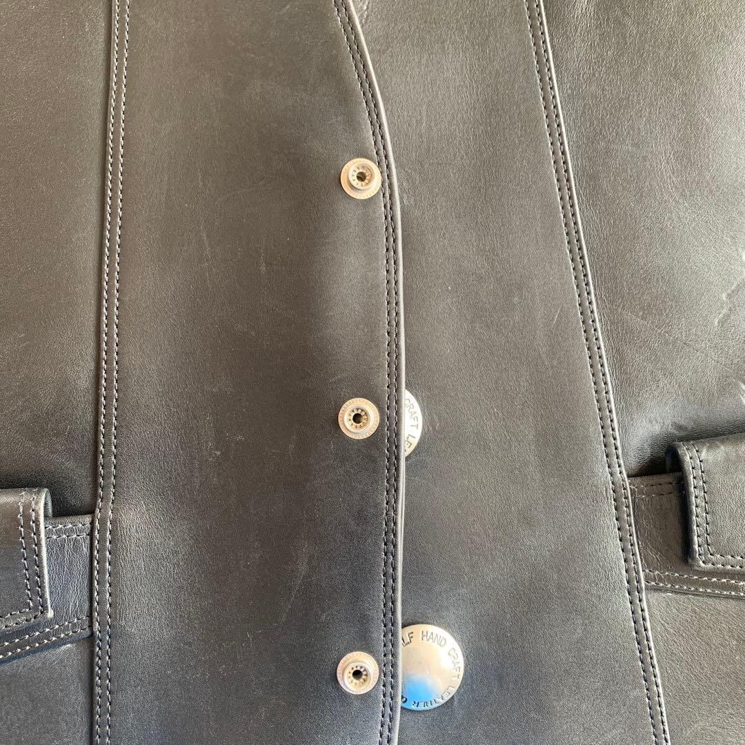 craft leather ハンドメイド　サドルレザーベスト　コンチョ　ハーレー