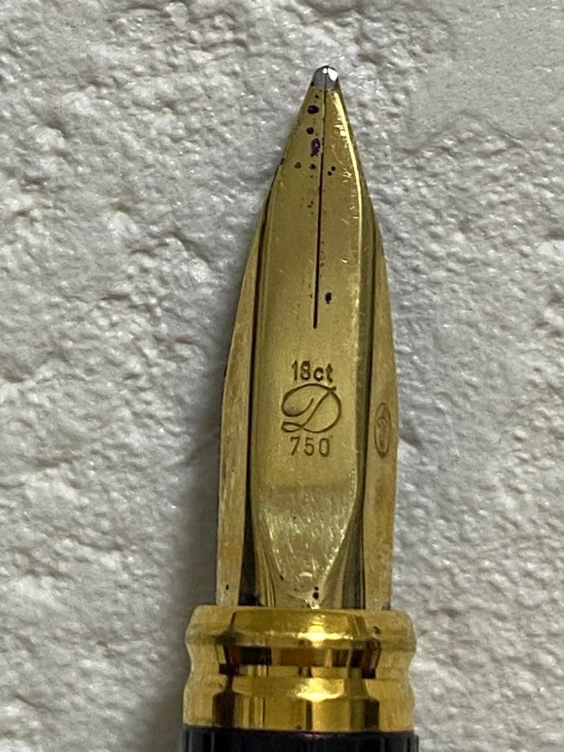 【美品】S.T. Dupont デュポン　万年筆 k18 箱付き