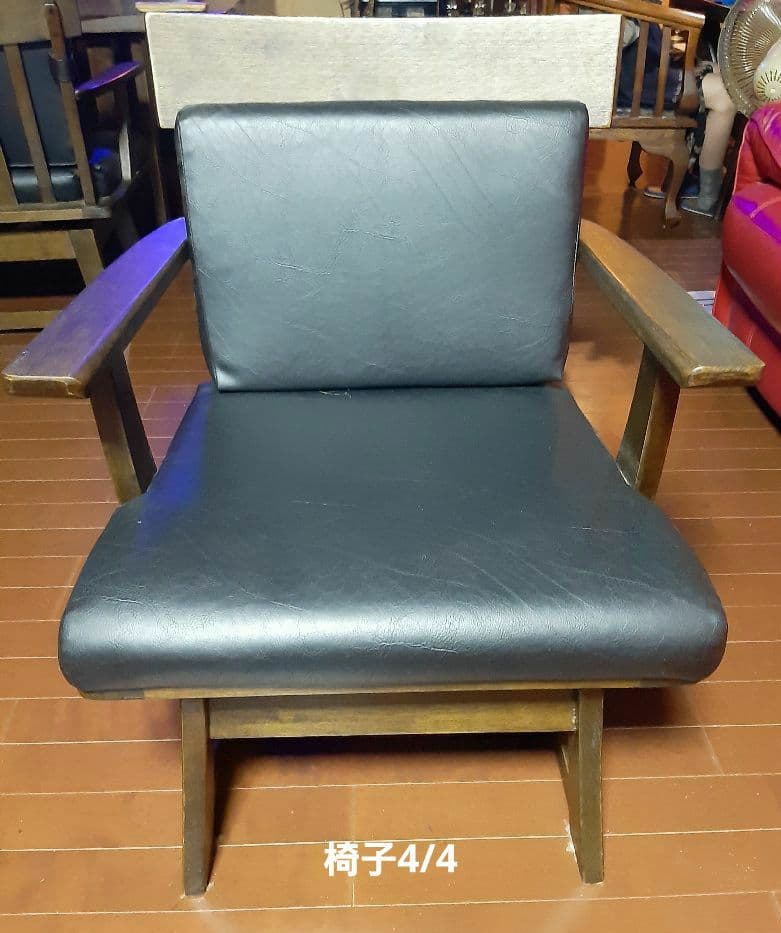 ダイニングテーブルセット　和モダン　4人掛け5点セット　肘付き回転椅子