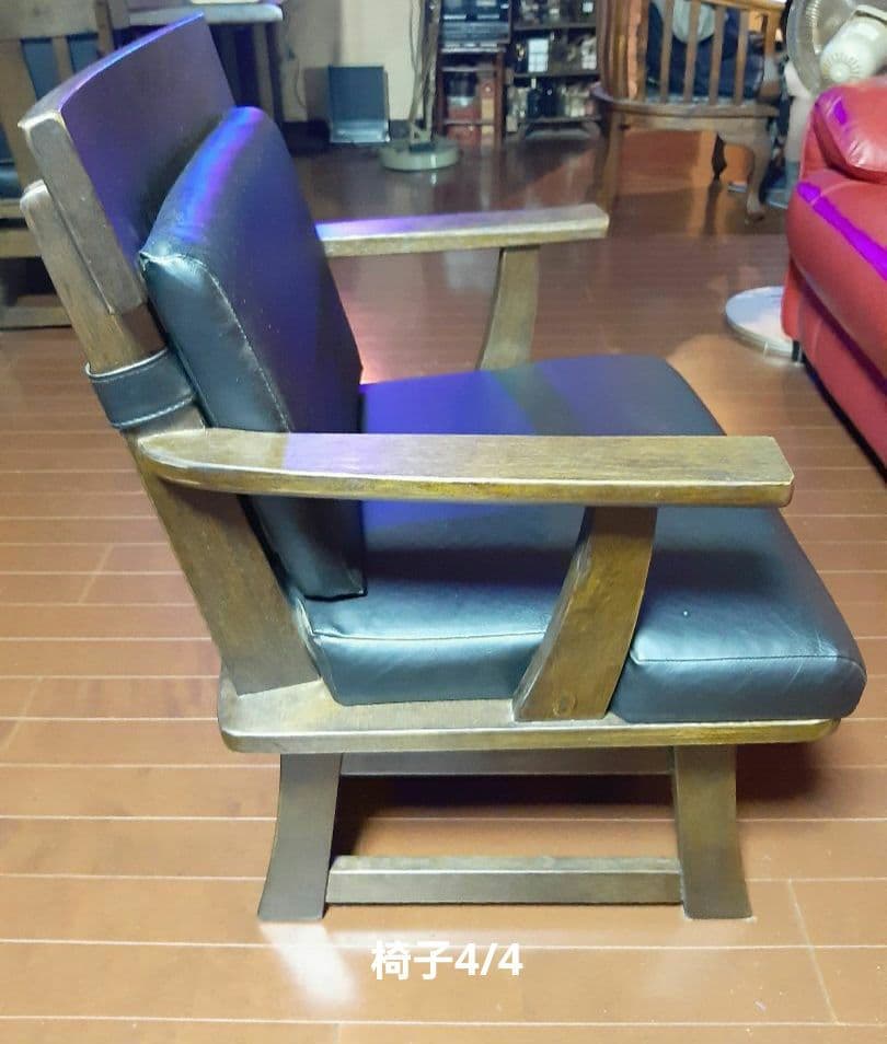 ダイニングテーブルセット　和モダン　4人掛け5点セット　肘付き回転椅子