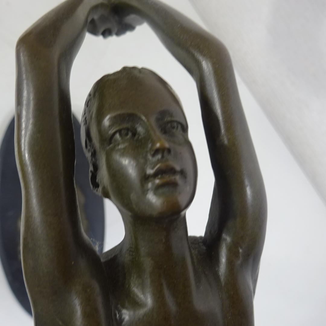 ブロンズ像 『 艶舞 』 レオタード 林良慶 美術工芸 乙女 女性像