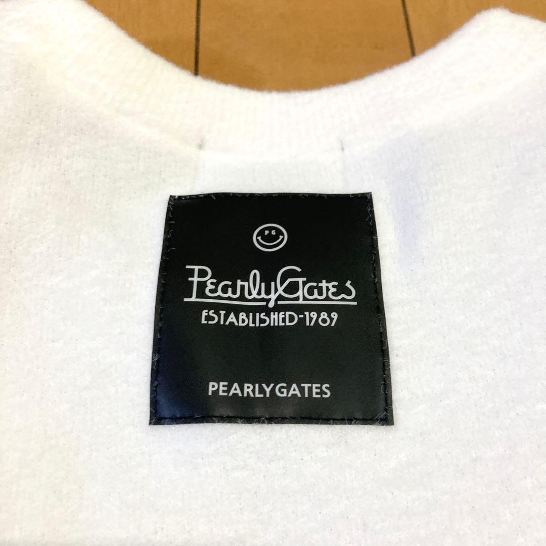 【良品】PEARLYGATES 裏付きクルーネックニットプルオーバー 防風防寒