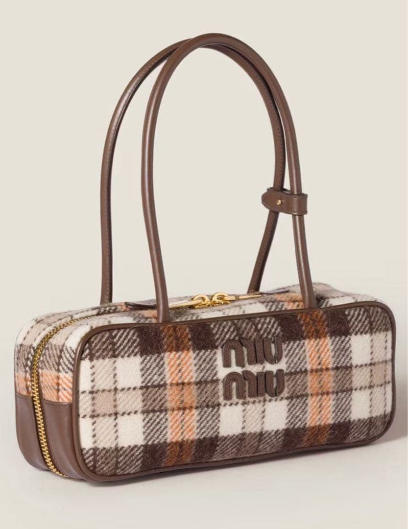 miu miu チェック柄 ハンドバッグ　ボー　ウォニョン