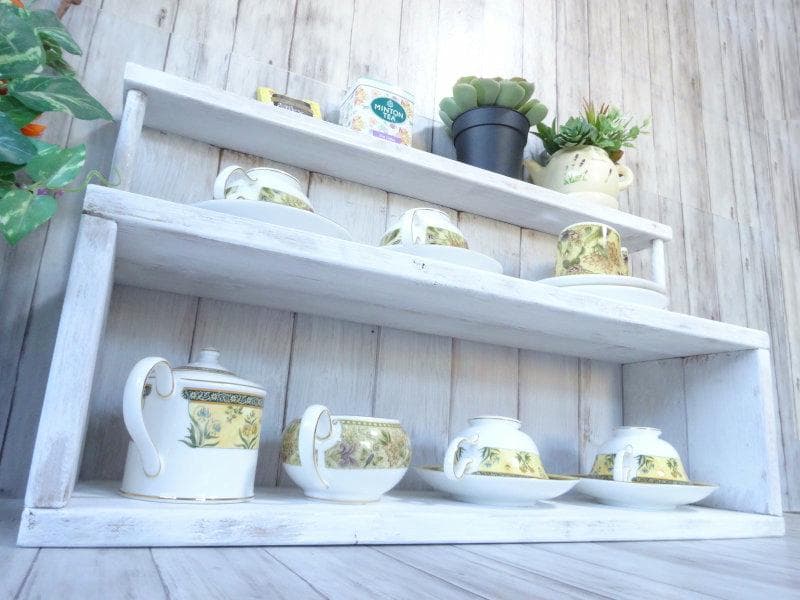 ハンドメイド　ミニコーヒーボード ロングサイズ（シャビーホワイト）