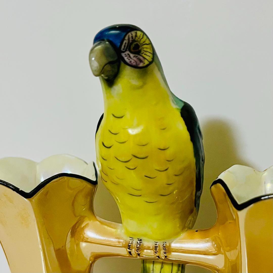 【オールドノリタケ/鳥/二輪挿し/花瓶】アールデコ/ラスター彩/フラワーベース