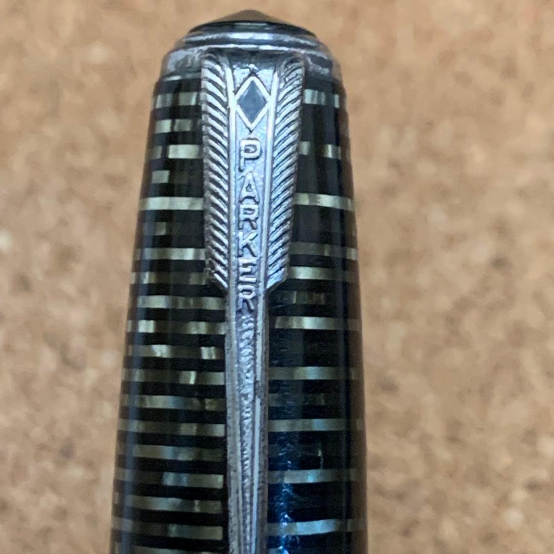 尻*読様 【吸引筆記可能】パーカー　バキュマティック 万年筆 シルバーパール　1