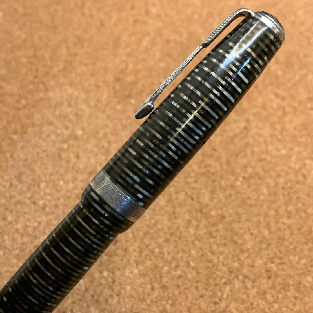 尻*読様 【吸引筆記可能】パーカー　バキュマティック 万年筆 シルバーパール　1