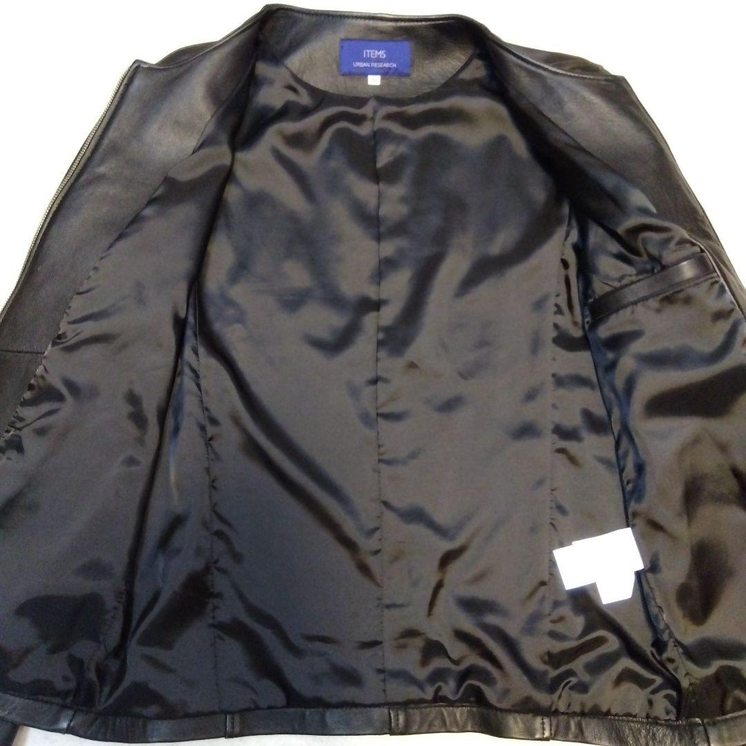 アーバンリサーチ　本皮ライダースジャケット　シングル　ノーカラー