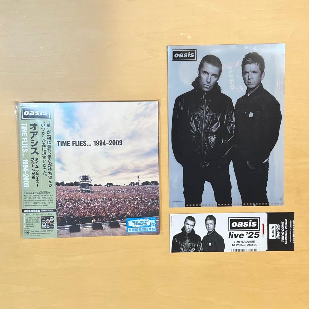 oasis メモリアルチケット&クリアファイル TIME FLIES CD