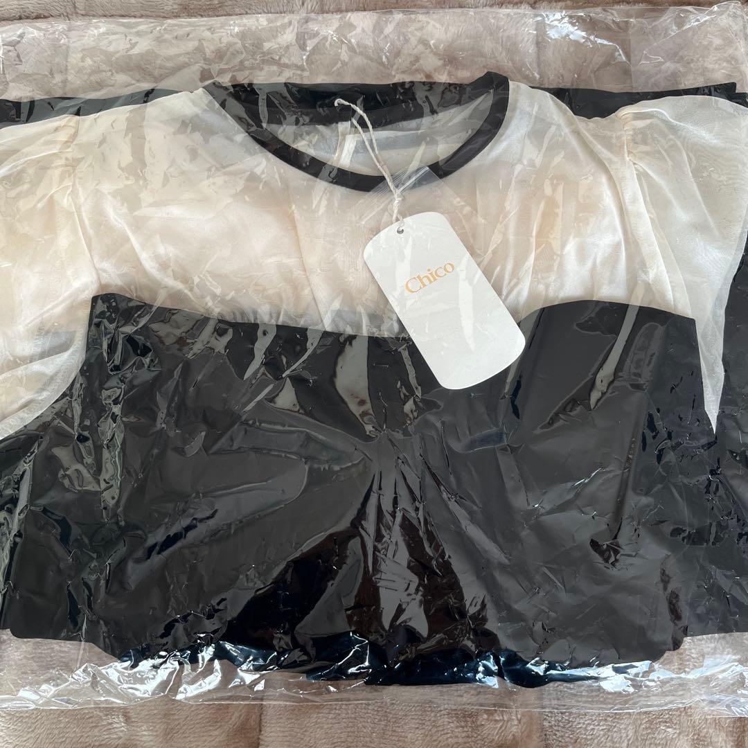 【SALON by Chico】配色シアーリボンベロアワンピース/オケージョン