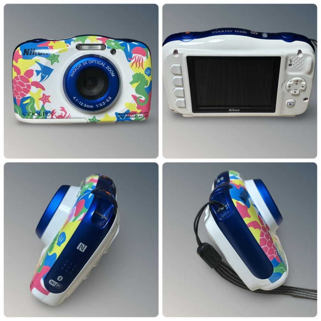【極美品】Nikon COOLPIX W100 マリン 防水 デジカメ カメラ