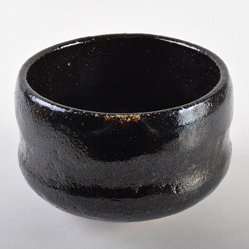 にゅ～まんさん　九代了入作　黒楽茶碗　仕覆付　十代旦入識箱　M　R8522