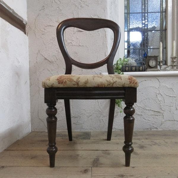 イギリス アンティーク 家具 バルーンバックチェア 椅子 イス 英国 4664d