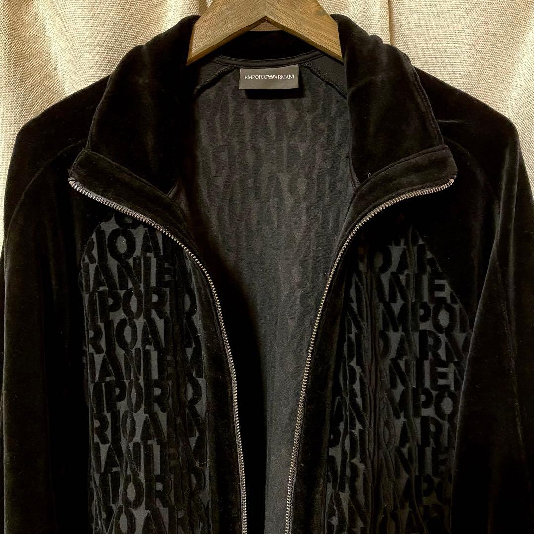極美品　EMPORIO ARMANI ブルゾン　パーカー　ベロア　総柄　M L