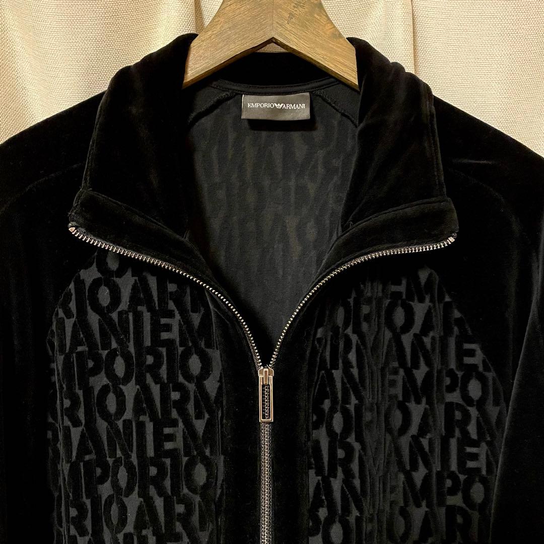 極美品　EMPORIO ARMANI ブルゾン　パーカー　ベロア　総柄　M L