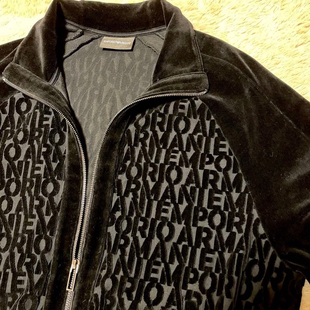 極美品　EMPORIO ARMANI ブルゾン　パーカー　ベロア　総柄　M L
