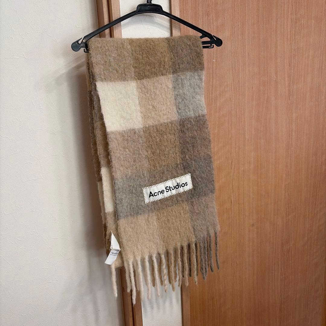 Acne Studios チェック柄ウールマフラー