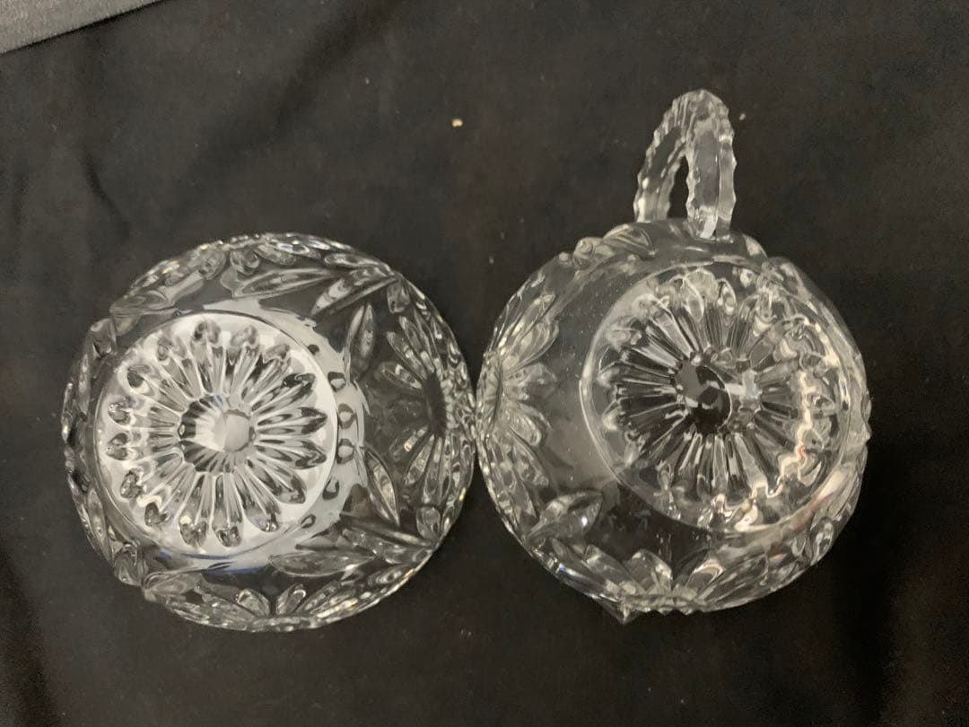 クリスタルガラス　ミルクポット　小鉢　プレート台