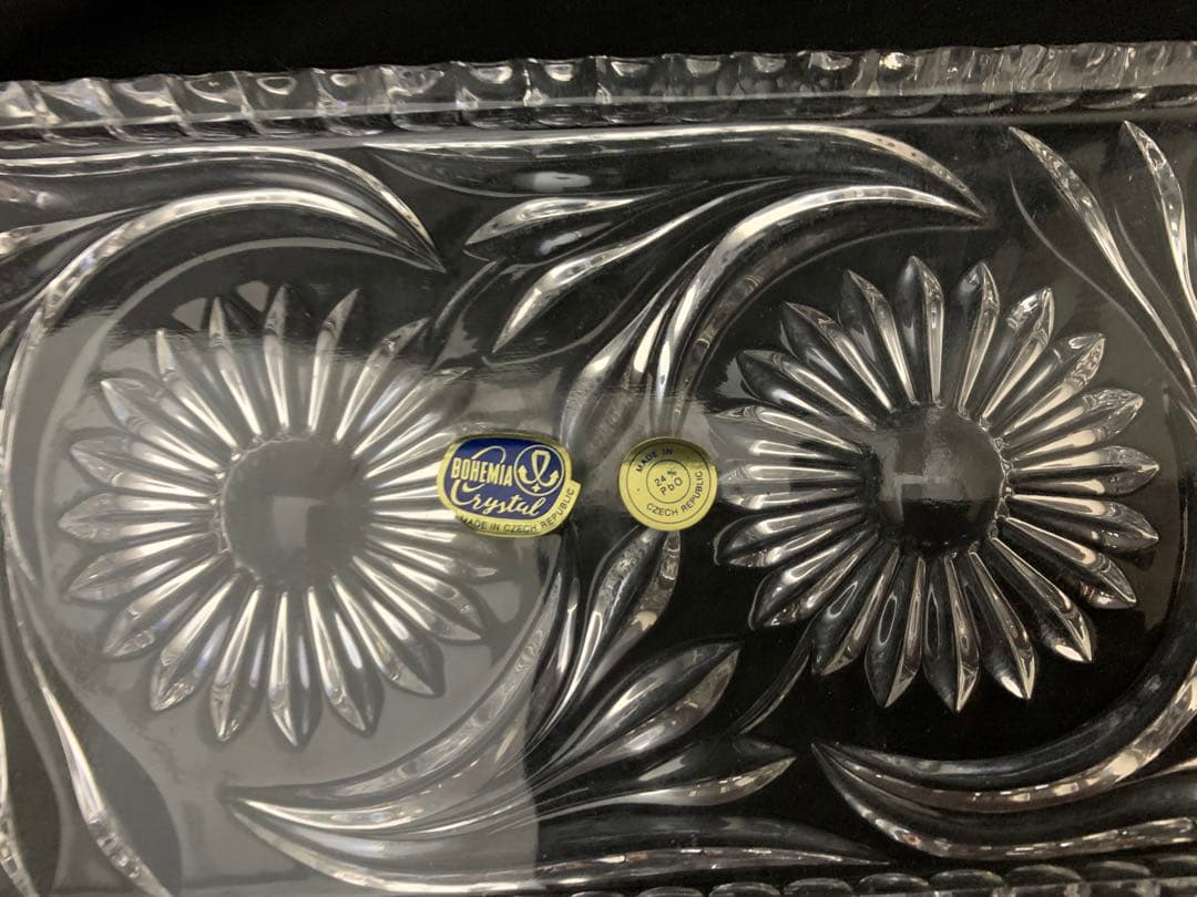 クリスタルガラス　ミルクポット　小鉢　プレート台