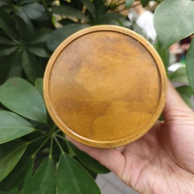 銅 細工 梅蘭竹菊茶缶 密封貯蔵缶 茶道工芸品 置物