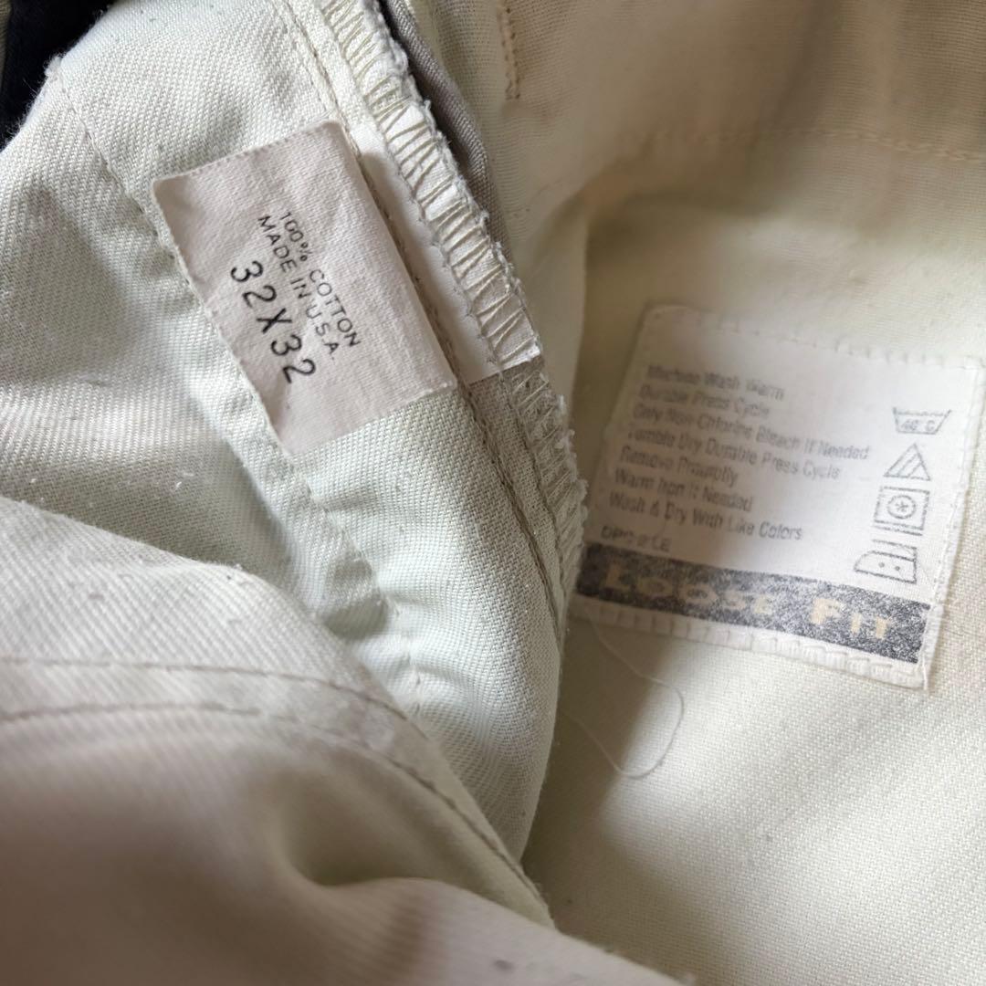 90s USA製 DOCKERS ツータックワイドチノ ヴィンテージ 白チノパン