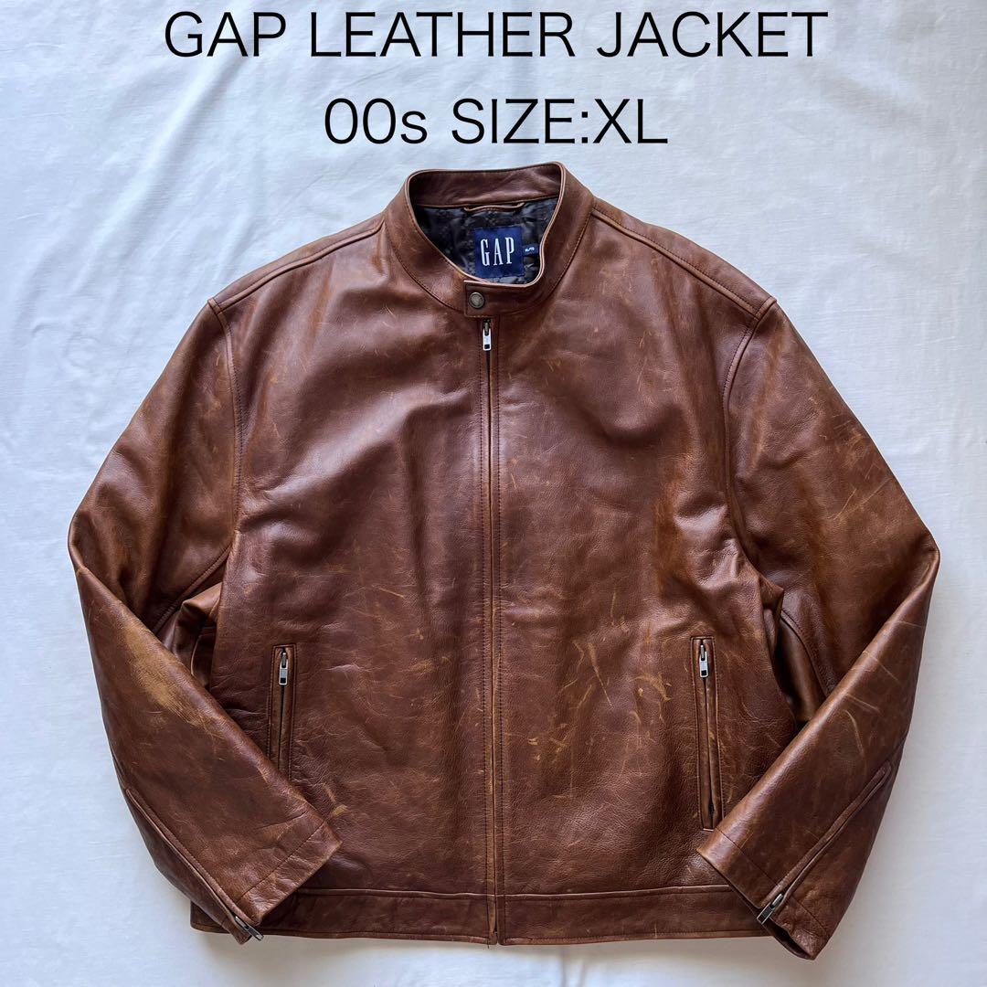 GAP ギャップ　レザージャケット シングルライダース　XL 00s