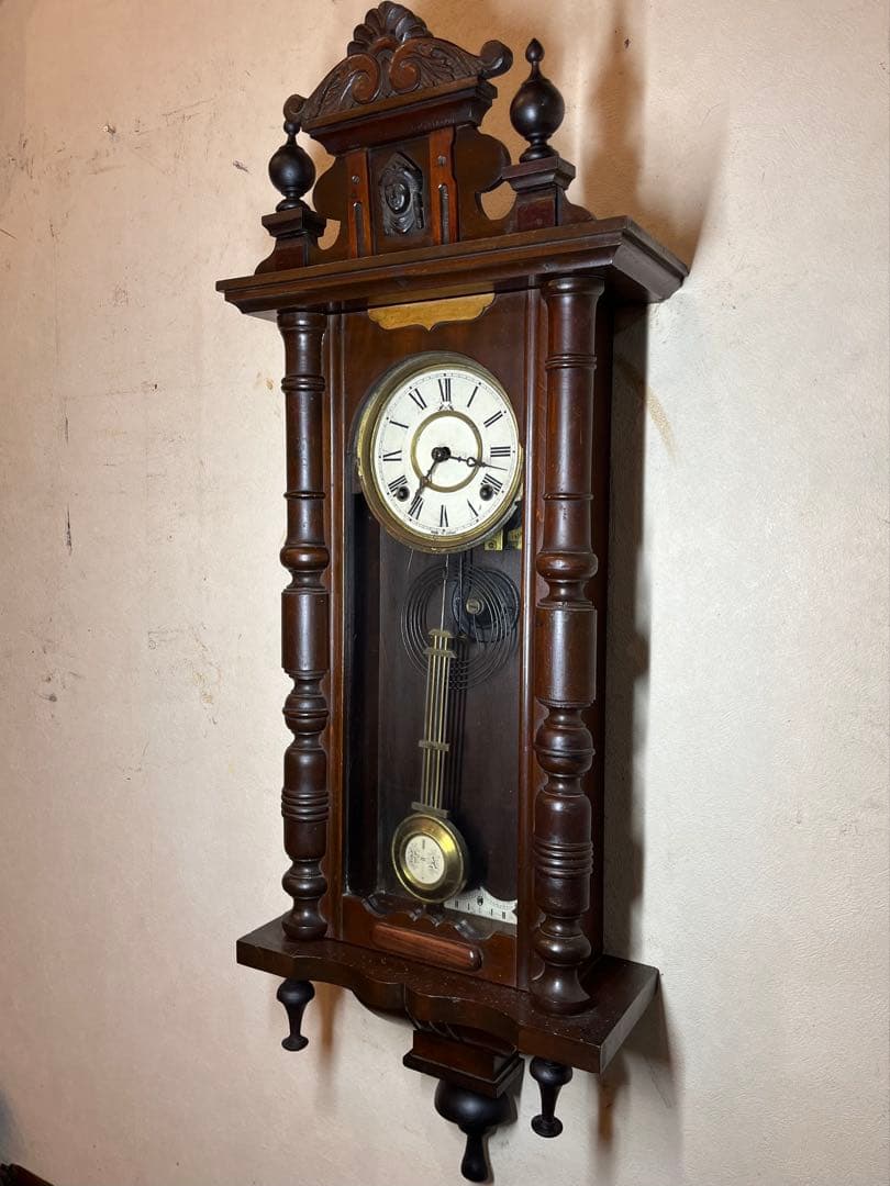 高野時計　装飾型　柱時計　古時計　振り子時計　レトロ　ゼンマイ　ボンボン　精工舎