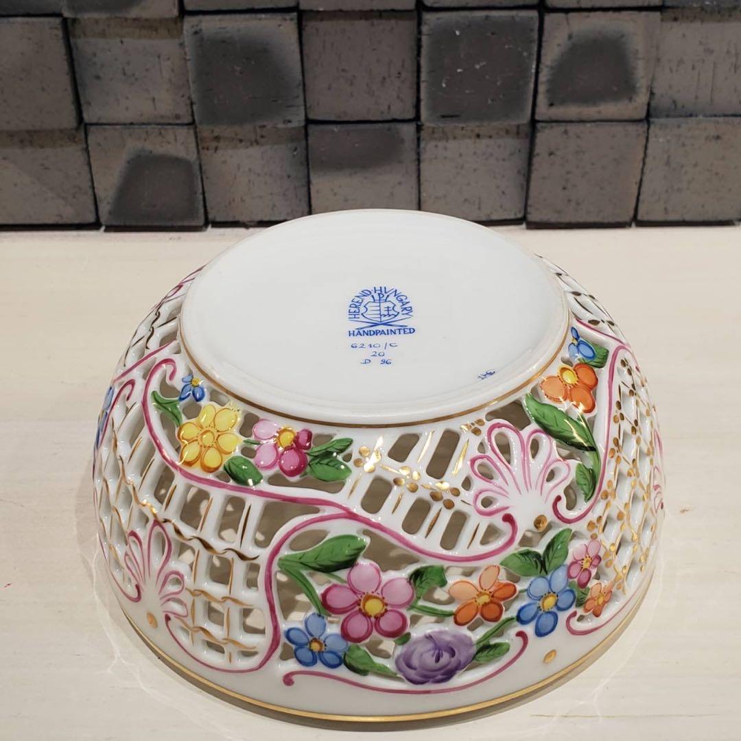 【値下げ】ヘレンド 花柄 ボンボニエール 小物入れ 菓子入れ HEREND