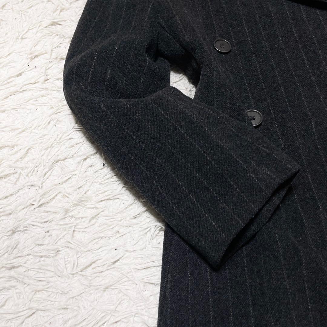 【美品】エンポリオアルマーニ カシミヤ混 チェスターコート グレー Lサイズ